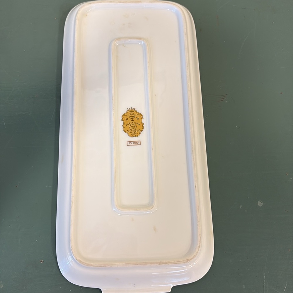 Vintage Porzellan Karlsbader Wertabeit Decorative Gold & Turquoise Tray. - Picture 7 of 7
